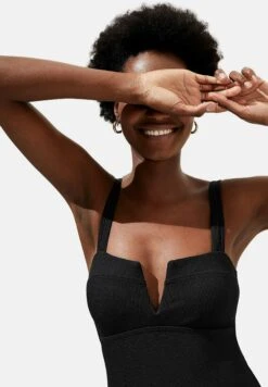 Marks & Spencer Tummy Control Ribbed V-Neck - Bañador - Black -Tienda barata Ulla Popken 0658451b3bff4b0f9abc18a9c0cba8e9