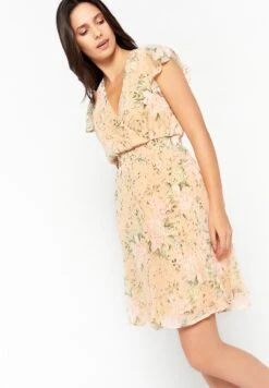 LOLALIZA Wrap With Floral Print - Vestido Informal - Nude -Tienda barata Ulla Popken 06cbcee72fae4566914985c82d82a923
