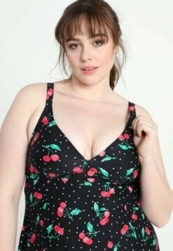 Punkten Bedrucktes - Bañador - Black -Tienda barata Ulla Popken 0ce9989775b849a584534ed520b3061c