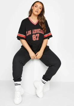 Los Angeles Varsity - Camiseta Estampada - Black -Tienda barata Ulla Popken 167f424755ad4d12b0505889663fd8f0