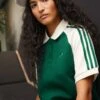 Adidas Originals Polo Shirt Dress - Vestido Ligero - Dark Green/White