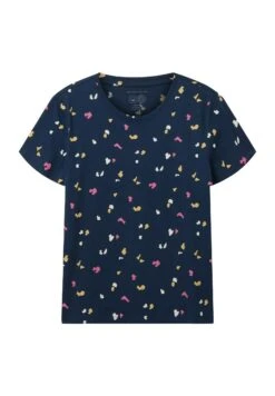 Tom Tailor Crew Neck Print - Camiseta Estampada - Navy Geo Shapes Design