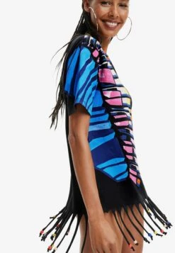 Desigual Oversize Beaded Tropical - Complementos De Playa - Black -Tienda barata Ulla Popken 1d3ea09528db49ef8bfb121f82e9d9a9