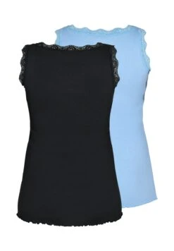 Zizzi 2-Pack With Trim - Top - Black Bel Air Blue -Tienda barata Ulla Popken 1fe91c241af84f04b8d9836161a5d6b2