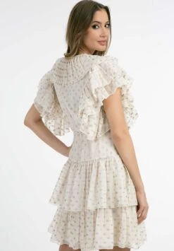 Faina Rüschen Minya - Vestido Informal - Wollweiss Mit Goldenen Punkten -Tienda barata Ulla Popken 230a5520aad84db08a9c5375770d9bd3