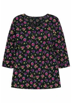 Ulla Popken Camiseta De Manga Larga - Black Floral Multi -Tienda barata Ulla Popken 241e6a9316d0422dbcdb7dd5ef74eb7a