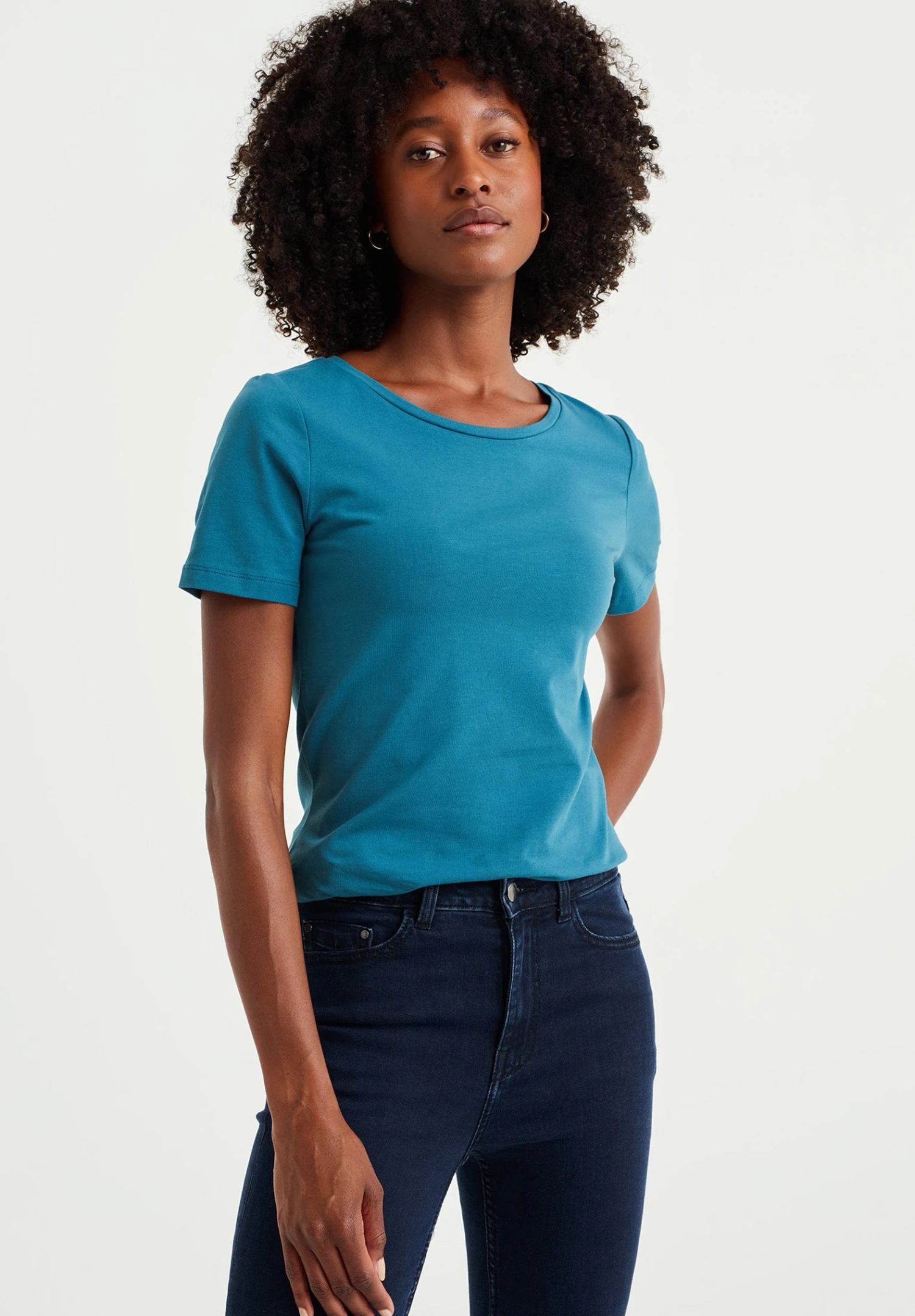 WE FASHION Aus Bio - Camiseta Básica - Blue 3 WE FASHION Aus Bio - Camiseta Básica - Blue