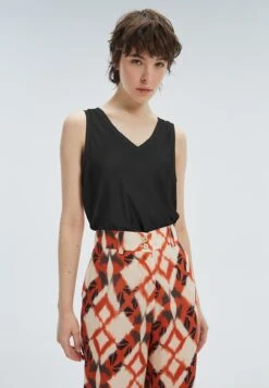 Sin Mangas Cuello Pico - Top - Black