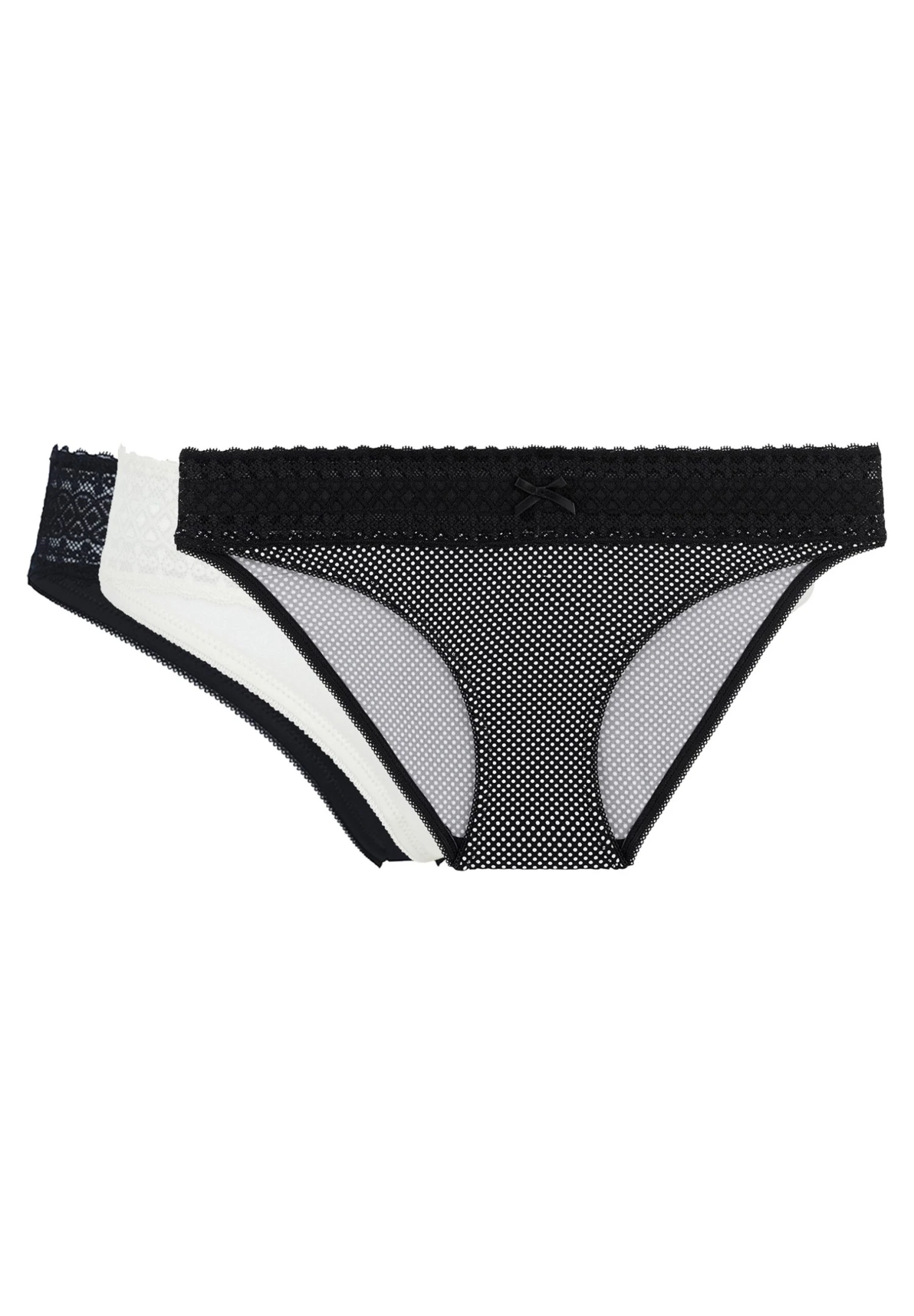 3 Pack - Braguitas - Black White 9 3 Pack - Braguitas - Black White - Imagen 7