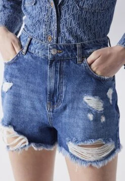 Ipekyol Regular Fit With Distressed Effect - Shorts Vaqueros - Indigo