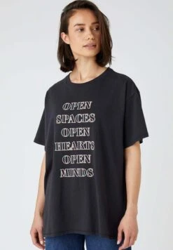 Wrangler Oversized - Camiseta Estampada - Black Worn