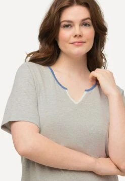 Ulla Popken Halbarm - Camisón - Hellgrau Mélange -Tienda barata Ulla Popken 3867da5295e24d5cb05c6b7920053a59