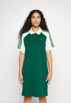 Adidas Originals Polo Shirt Dress - Vestido Ligero - Dark Green/White -Tienda barata Ulla Popken 3d52678745754329b4283e7438ed91e5