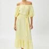 Koton Off The Shoulder Belted - Vestido Largo - Yellow -Tienda barata Ulla Popken 3daa1e1e321243ce9e97072b8132d8ed