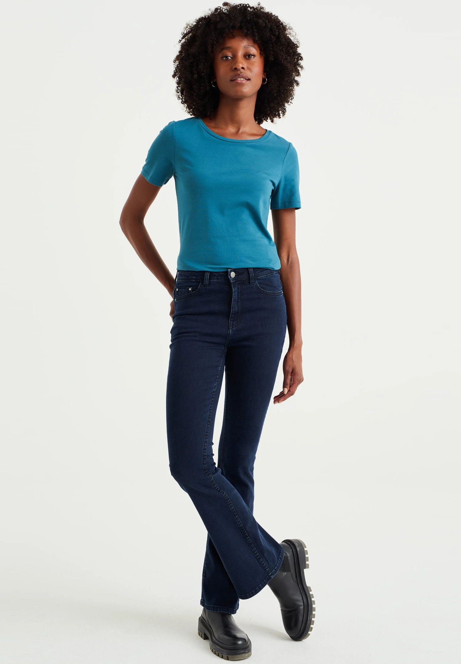 WE FASHION Aus Bio - Camiseta Básica - Blue 4 WE FASHION Aus Bio - Camiseta Básica - Blue - Imagen 2