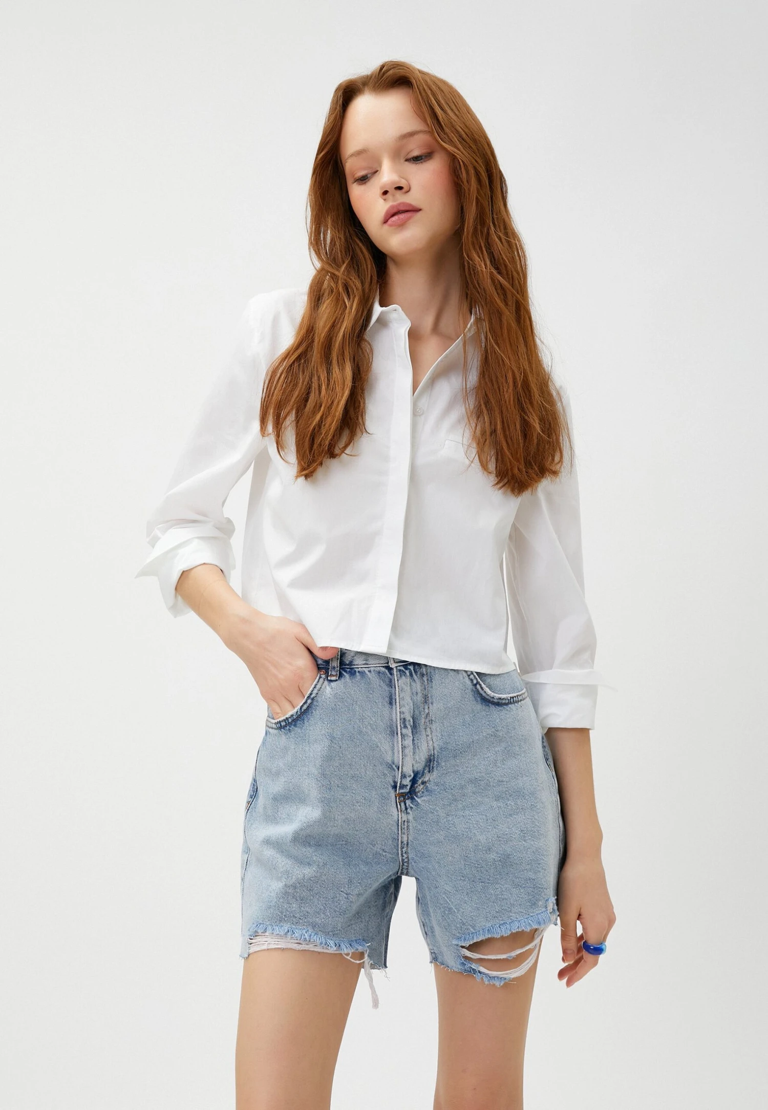 Koton Pocket Detail Destroyed - Shorts Vaqueros - Light Indigo 3 Koton Pocket Detail Destroyed - Shorts Vaqueros - Light Indigo