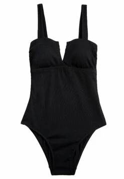 Marks & Spencer Tummy Control Ribbed V-Neck - Bañador - Black -Tienda barata Ulla Popken 40c63333874c491182a079dbb6f0a11e
