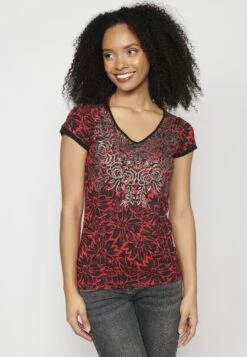 Koroshi Short Sleeve - Camiseta Estampada - Red Coral -Tienda barata Ulla Popken 4c50a4dfd79a494c88eec6c25984322b