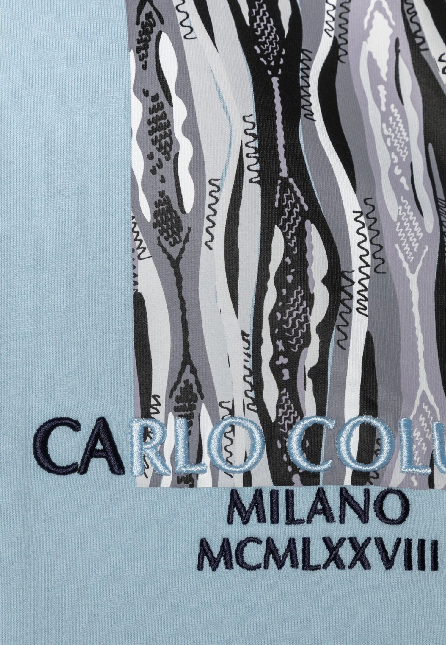 CARLO COLUCCI Plus Unisex - Camiseta Estampada - Blau 7 CARLO COLUCCI Plus Unisex - Camiseta Estampada - Blau - Imagen 5