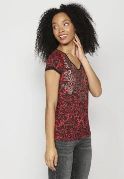 Koroshi Short Sleeve - Camiseta Estampada - Red Coral -Tienda barata Ulla Popken 4f8fb2645c044d5fbb6f3306da0f7cd5