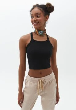 With Straps - Top - Black