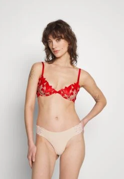 Fleur Du Mal Embroidery Demi Bra - Sujetador Con Aros - Rouge -Tienda barata Ulla Popken 51020658266e4bcf9556397846f71ac7