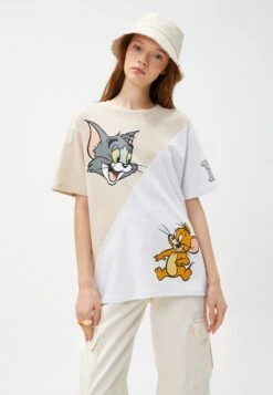 Koton Tom And Jerry Licensed Short Sleeve - Camiseta Estampada - Ecru -Tienda barata Ulla Popken 54ad822ce30844898ade29031aeafaac