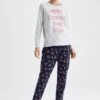 DeFacto Set Regular Fit- Pijama - Navy -Tienda barata Ulla Popken 5d53bf8d12db4eca8f7c742294e27ae1