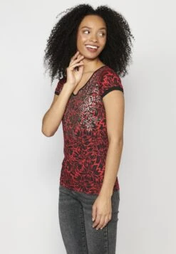 Koroshi Short Sleeve - Camiseta Estampada - Red Coral -Tienda barata Ulla Popken 5da8bf77894b42b1a57afa32c5f23cce