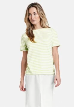 Gerry Weber 1/2 Arm Gestreiftes - Camiseta Estampada - Grün Ecru Weiss Ringel