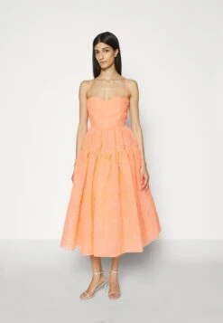 Erdem Strappy Tier Fit And Flare Midi Dress - Vestido De Cóctel - Neon Coral -Tienda barata Ulla Popken 69a9f62faf7a4c75bb85e6ee7728f2ef