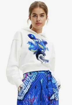 Desigual Arty Hoodie - Jersey Con Capucha - White