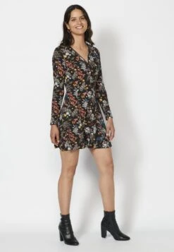 Koroshi Vestido Informal - Black White Pink -Tienda barata Ulla Popken 6a8cabe86b3649fbb8f639c018cc3a9f