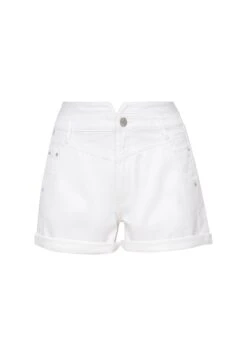 QS By S.Oliver Mit Versetzten Gürtelschlaufen - Shorts Vaqueros - Weiß -Tienda barata Ulla Popken 6ac203150cff4b92b51c60fddee130c7