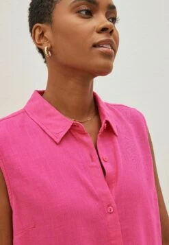 Next Tie Waist Sleeveless Collared Standard - Camisa - Bright Pink -Tienda barata Ulla Popken 6bb6f12712f94045a92497cf9e30974f
