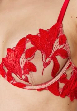 Fleur Du Mal Embroidery Demi Bra - Sujetador Con Aros - Rouge -Tienda barata Ulla Popken 7385810ecb894bb1ac0bf4a580a252b6