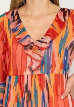 Estampado Con Volantes - Vestido Largo - Naranja -Tienda barata Ulla Popken 76b87d5b1e3d4eee915cfa23c7e7da81