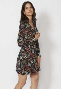 Koroshi Vestido Informal - Black White Pink -Tienda barata Ulla Popken 7dc47776744a45f689fa6ccf12773272