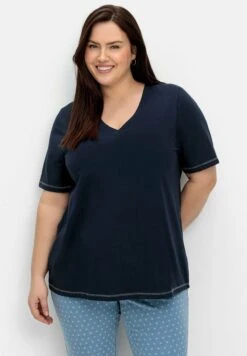 Sheego Camiseta Estampada - Nachtblau -Tienda barata Ulla Popken 7eb8ba80266b49ddab01237c5e01160e