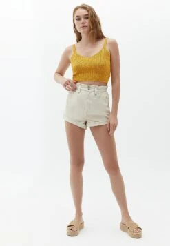 Mit Hoher Taille - Shorts - Natural -Tienda barata Ulla Popken 8000a6252b534fa198d9ab0a1a0c9162