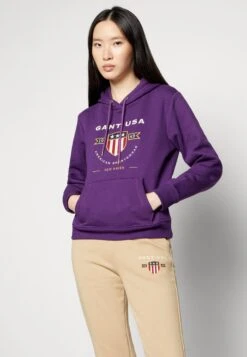 Gant Banner Shield Hoodie - Sudadera - Eggplant Purple -Tienda barata Ulla Popken 80b32347a2524f1da86fc4a3da7aca88