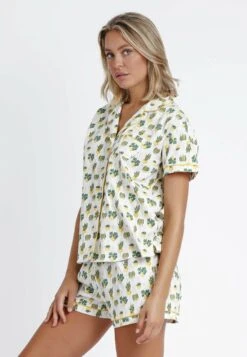 Abierto Manga Corta Hanging Out Para - Pijama - Amarillo -Tienda barata Ulla Popken 80cbf2ec4222465797f3abef028866e0