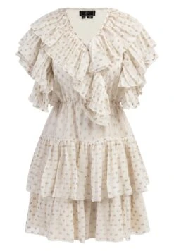 Faina Rüschen Minya - Vestido Informal - Wollweiss Mit Goldenen Punkten -Tienda barata Ulla Popken 8649b93a772f41d0972f2004bd4cbf7e