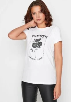 'Wildflower' Slogan- Camiseta Estampada - White