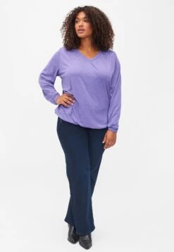 Zizzi With Long Sleeves And V Cutting - Camiseta De Manga Larga - Veronica Mel -Tienda barata Ulla Popken 924500b648034a5397b2cb114d3c26d0