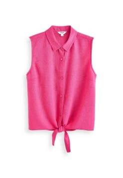 Next Tie Waist Sleeveless Collared Standard - Camisa - Bright Pink -Tienda barata Ulla Popken 9cdc44ffdcf74d86924658a185ec351e
