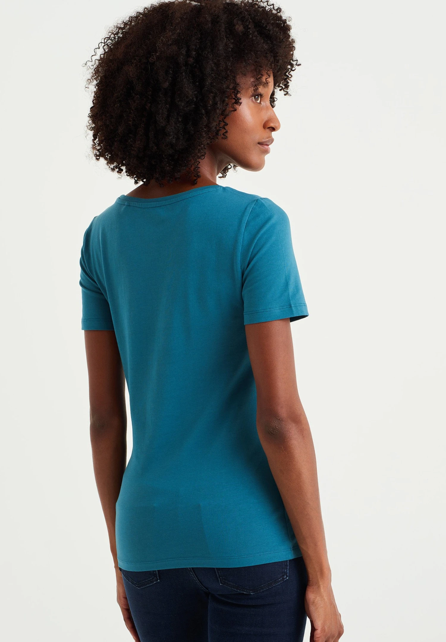 WE FASHION Aus Bio - Camiseta Básica - Blue 5 WE FASHION Aus Bio - Camiseta Básica - Blue - Imagen 3