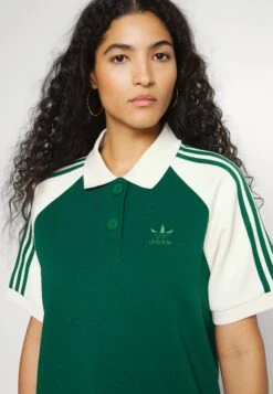 Adidas Originals Polo Shirt Dress - Vestido Ligero - Dark Green/White -Tienda barata Ulla Popken a01b7dd6f6c442dea9adcdbf834b8058