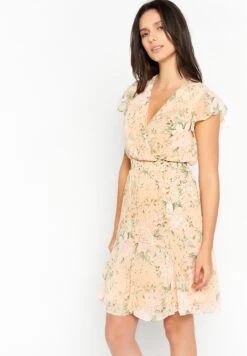 LOLALIZA Wrap With Floral Print - Vestido Informal - Nude