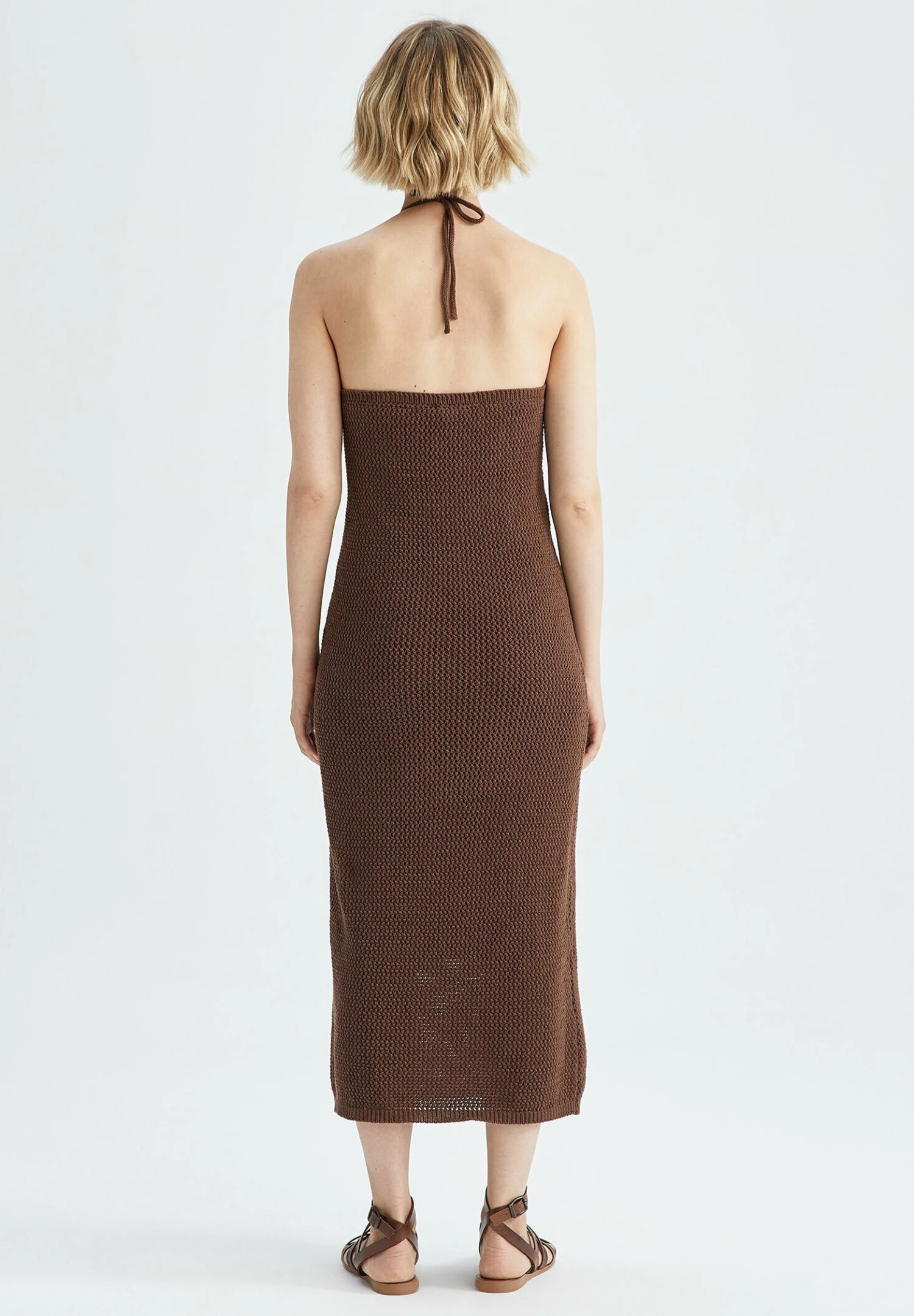 DeFacto Fitted - Vestido De Punto - Brown 5 DeFacto Fitted - Vestido De Punto - Brown - Imagen 3